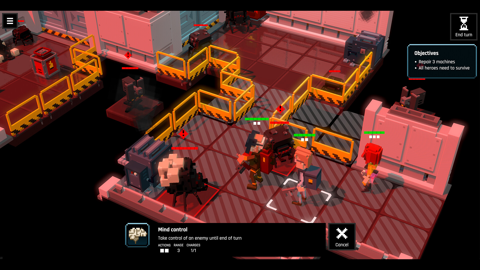 The Heavy Duty Inc. crew facing alien spiders and rogue robots during a tactical mission